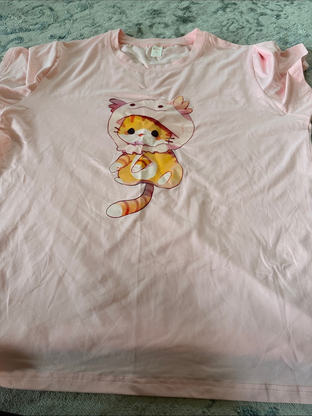 ROMWE Pink Graphic Cat Tee